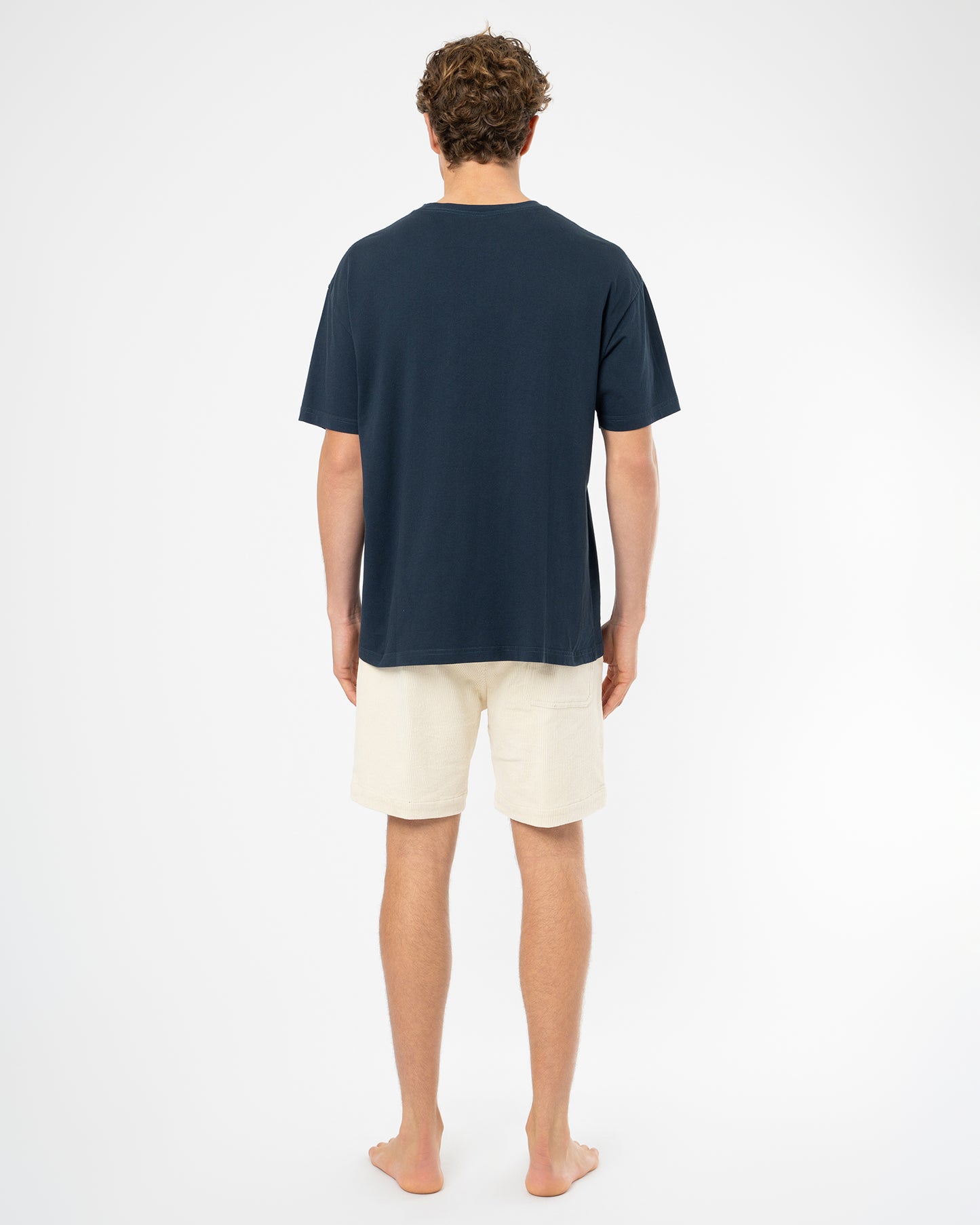 Mens Stitched Boxy T'Shirt - Navy