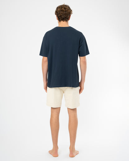 Mens Stitched Boxy T'Shirt - Navy