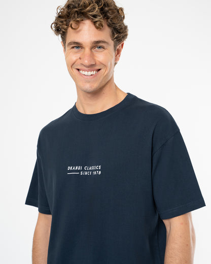 Mens Stitched Boxy T'Shirt - Navy
