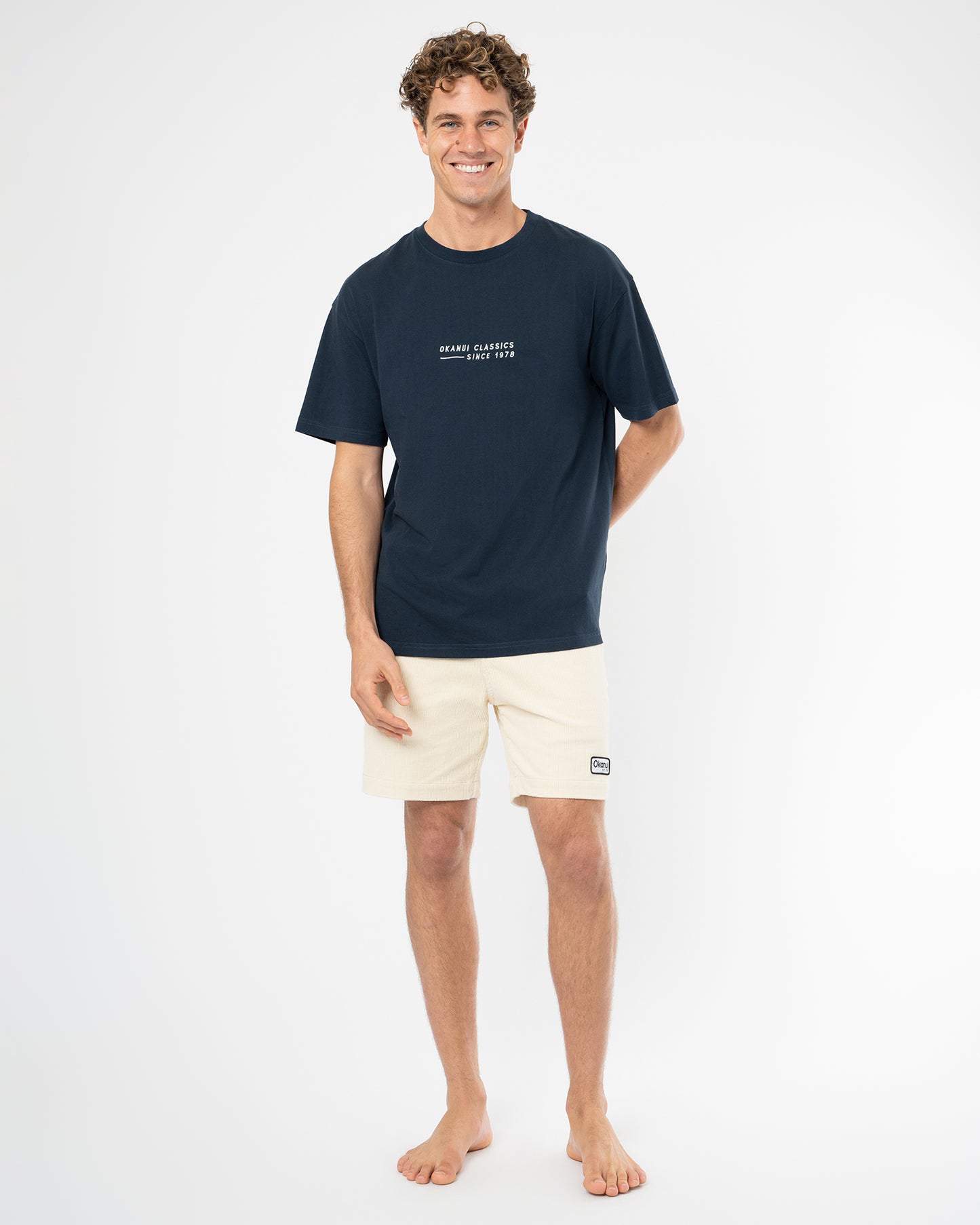 Mens Stitched Boxy T'Shirt - Navy