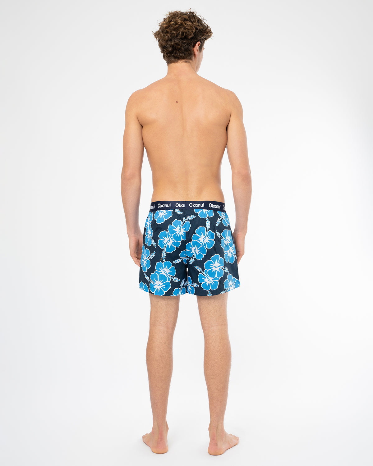 Mens Classic Boxer Short - Way Back When Navy Sea White