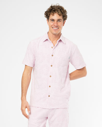 Mens Weekend Terry Shirt - Hibiscus Pale Pink