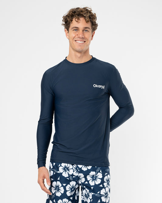 Mens Allday Rashie Long Sleeve - Navy
