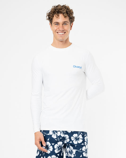 Mens Allday Rashie Long Sleeve - White