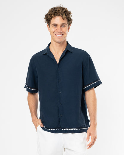 Mens Bloom SS Shirt - Navy