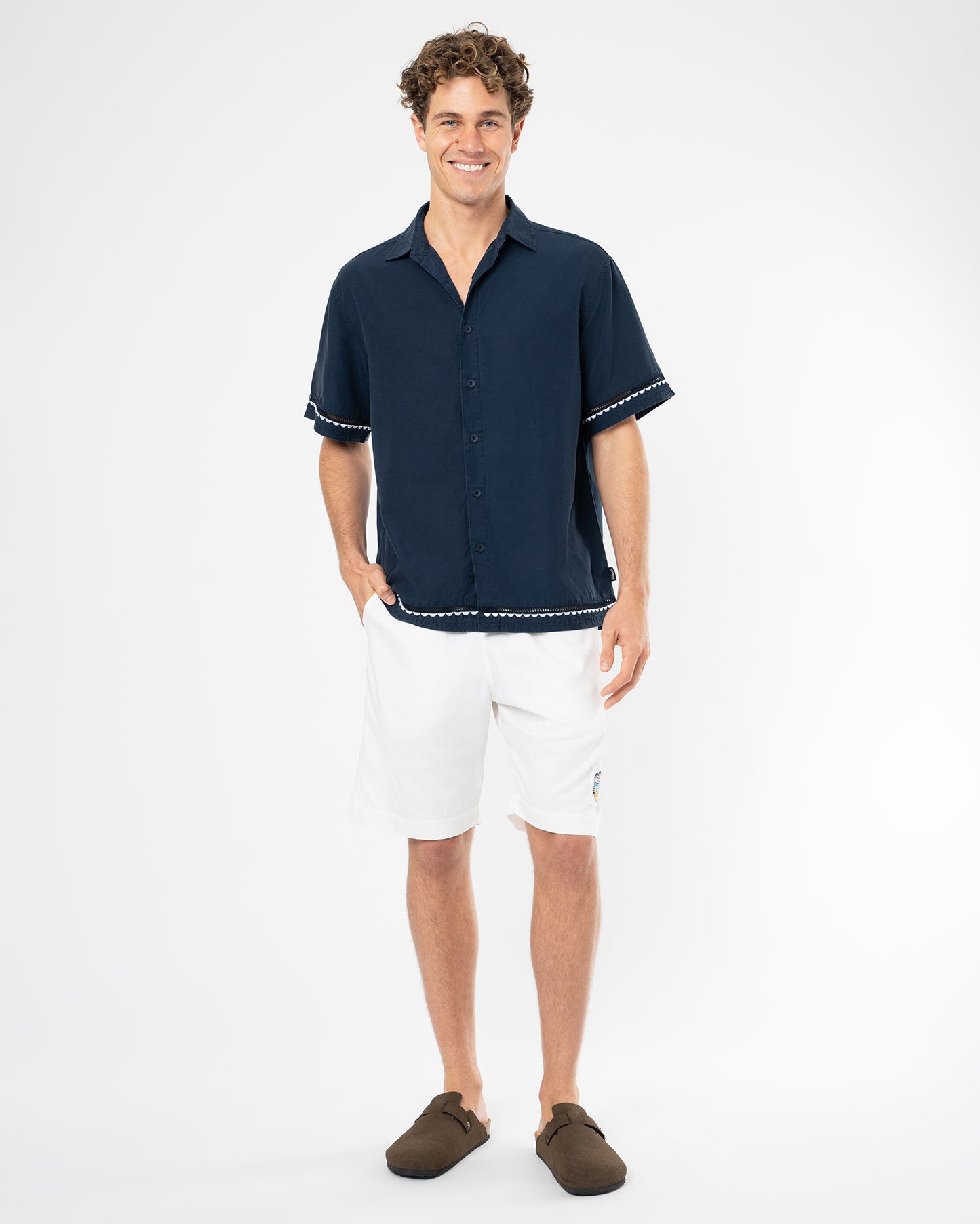 Mens Bloom SS Shirt - Navy