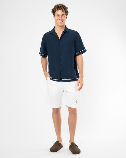 Mens Bloom SS Shirt - Navy