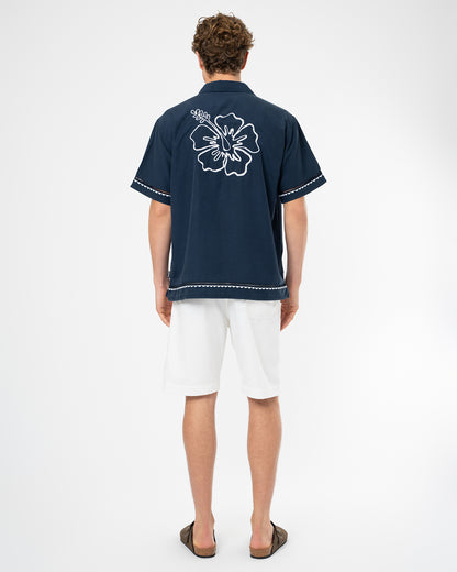 Mens Bloom SS Shirt - Navy