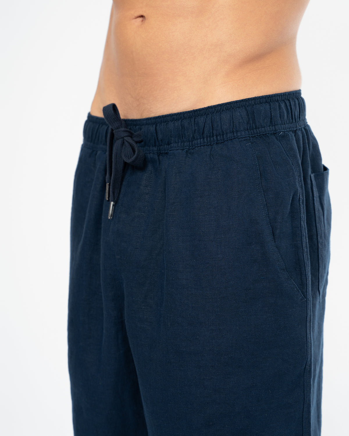 Mens  Okanui Linen Short - Navy