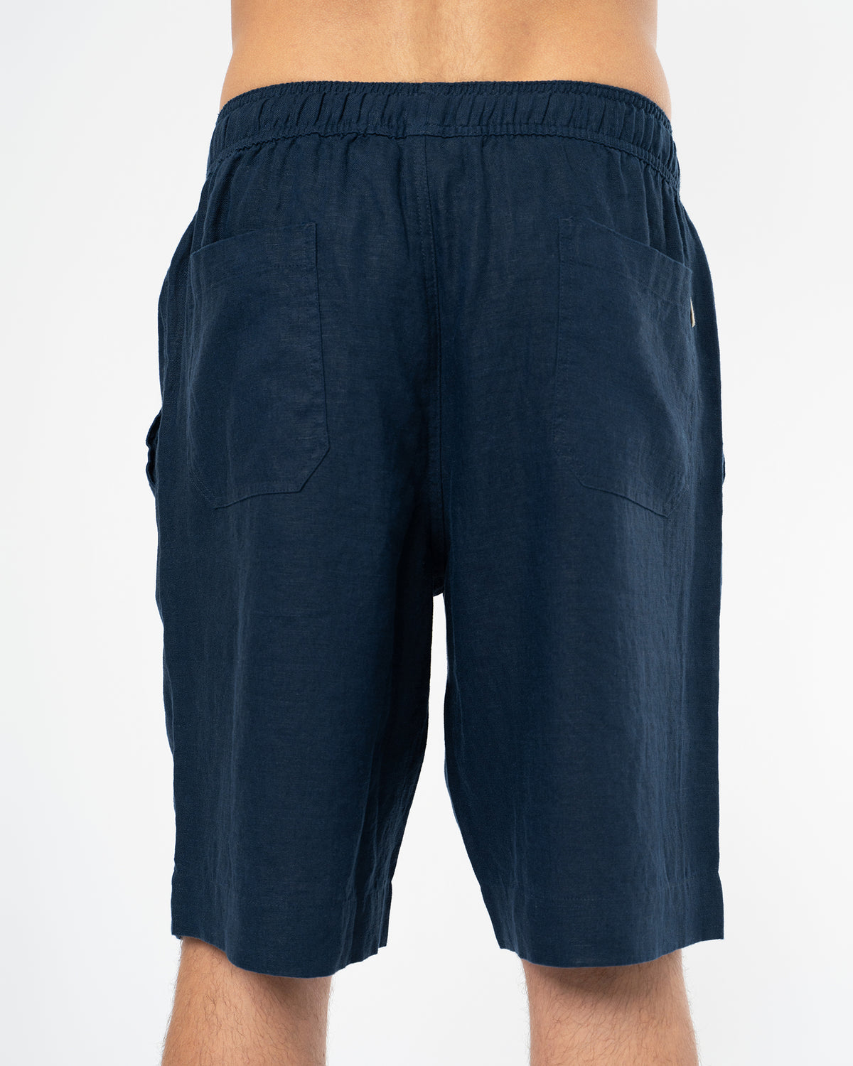 Mens  Okanui Linen Short - Navy