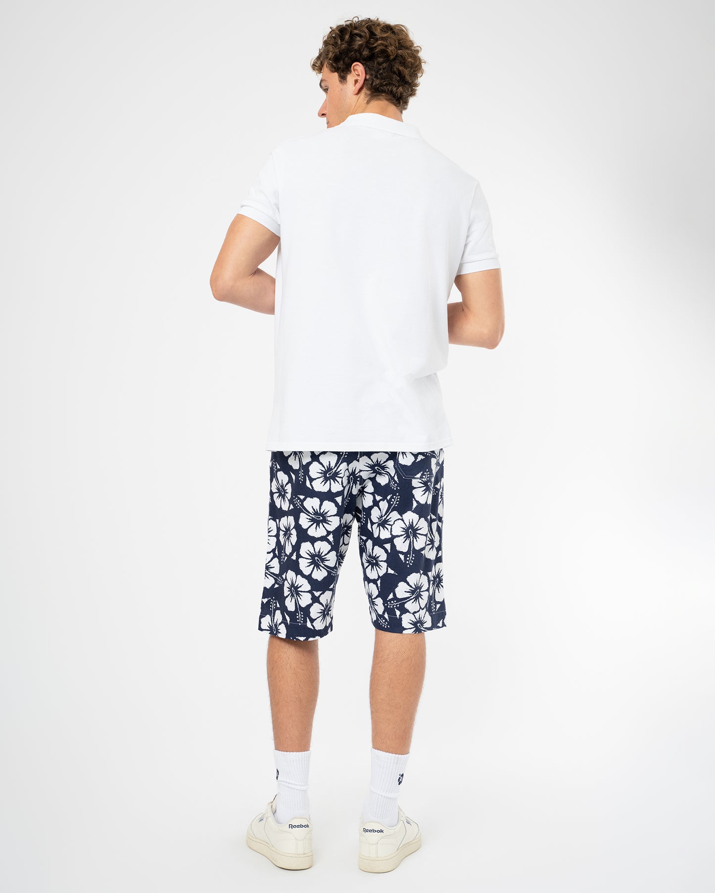 Mens Classic Long Short - Hibiscus Navy