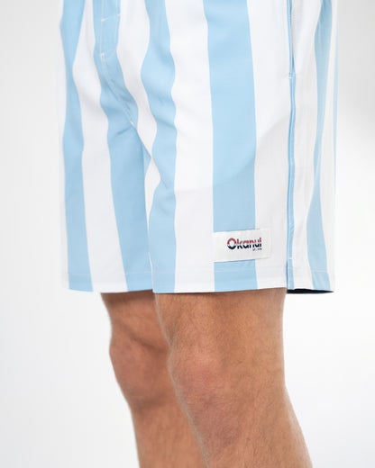 Mens Stripe Swim Short - Ice White