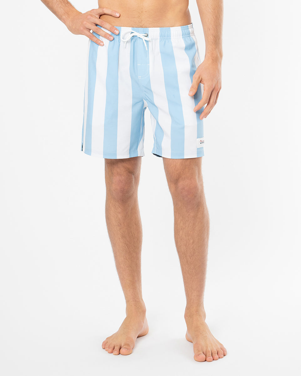 Mens Stripe Swim Short - Ice White