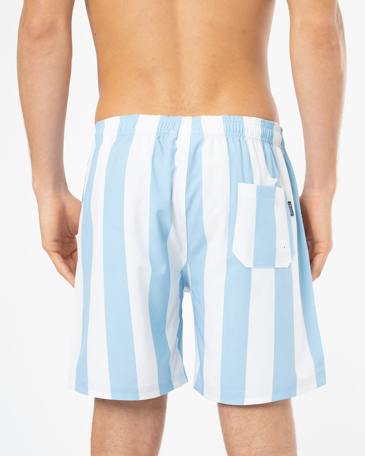 Mens Stripe Swim Short - Ice White