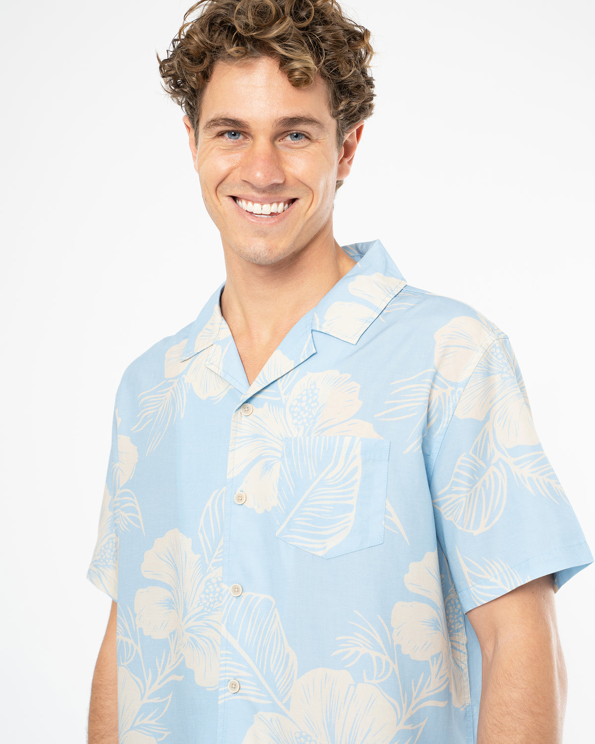 Jungle Aloha Shirt - Ice Natural