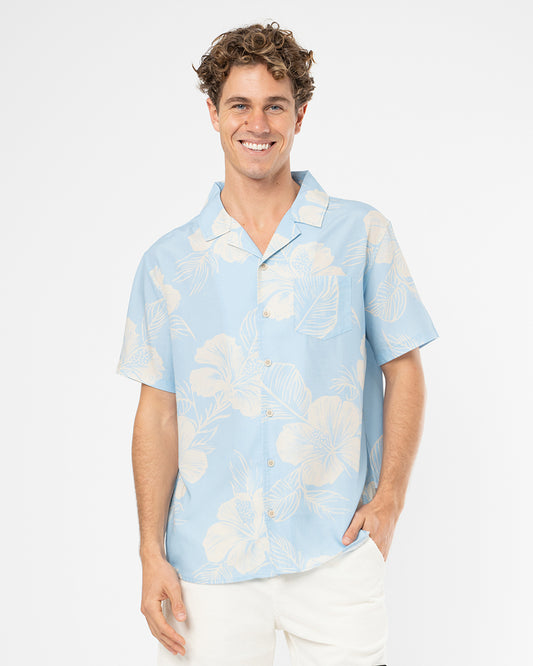 Jungle Aloha Shirt - Ice Natural