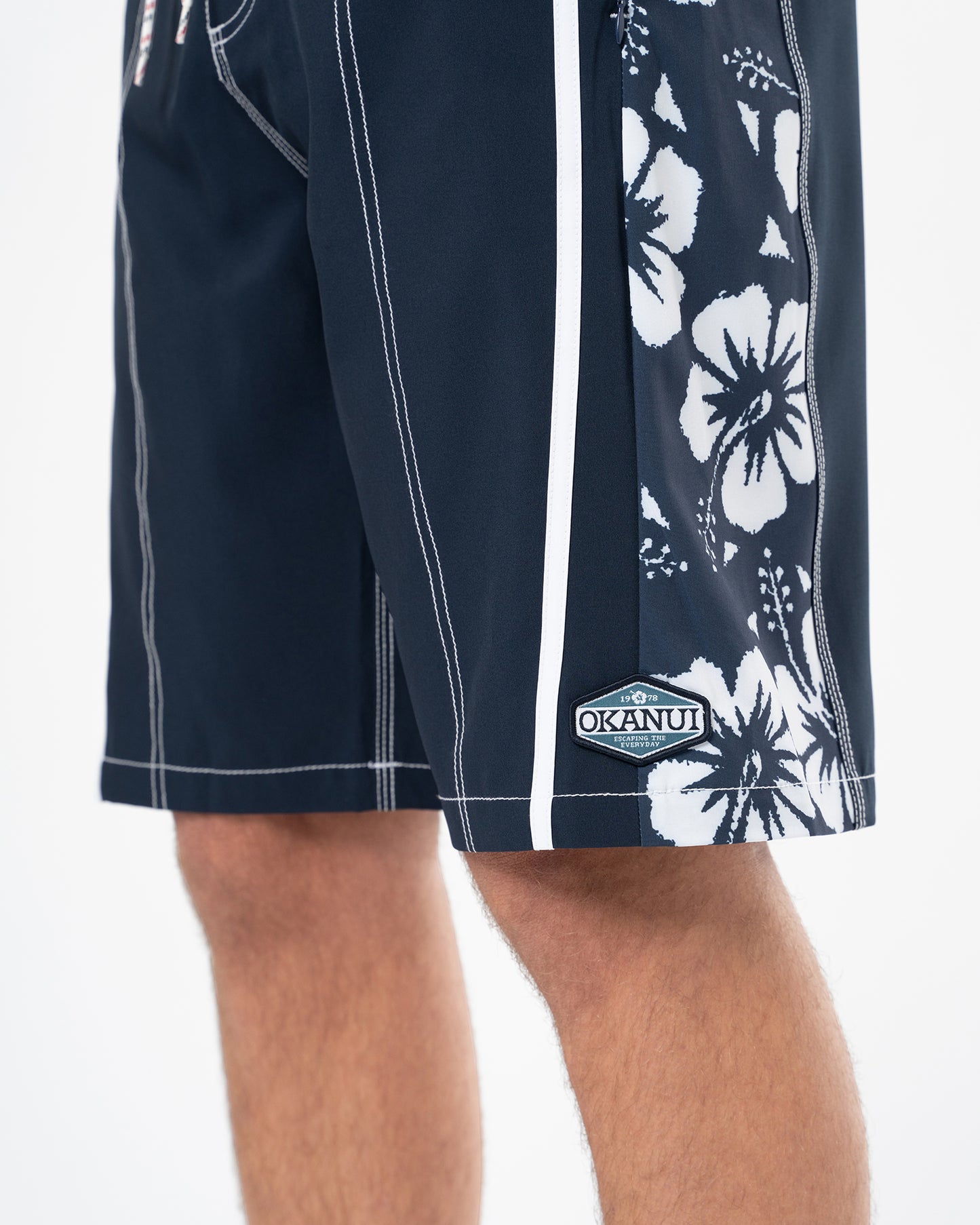 Mens Longline Boardrider Boardshort - Navy White