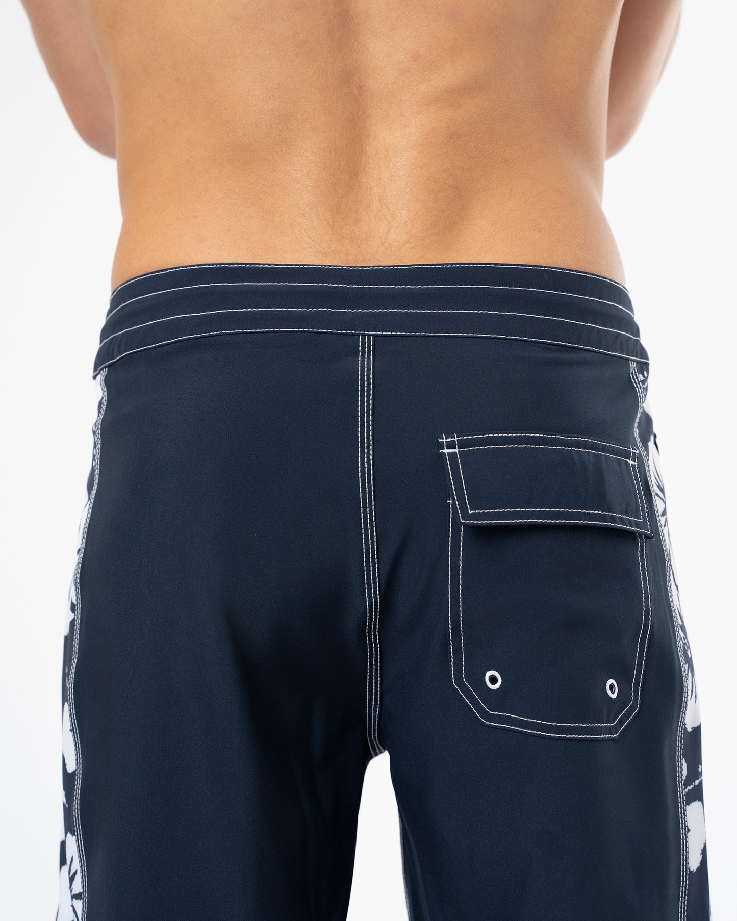 Mens Longline Boardrider Boardshort - Navy White