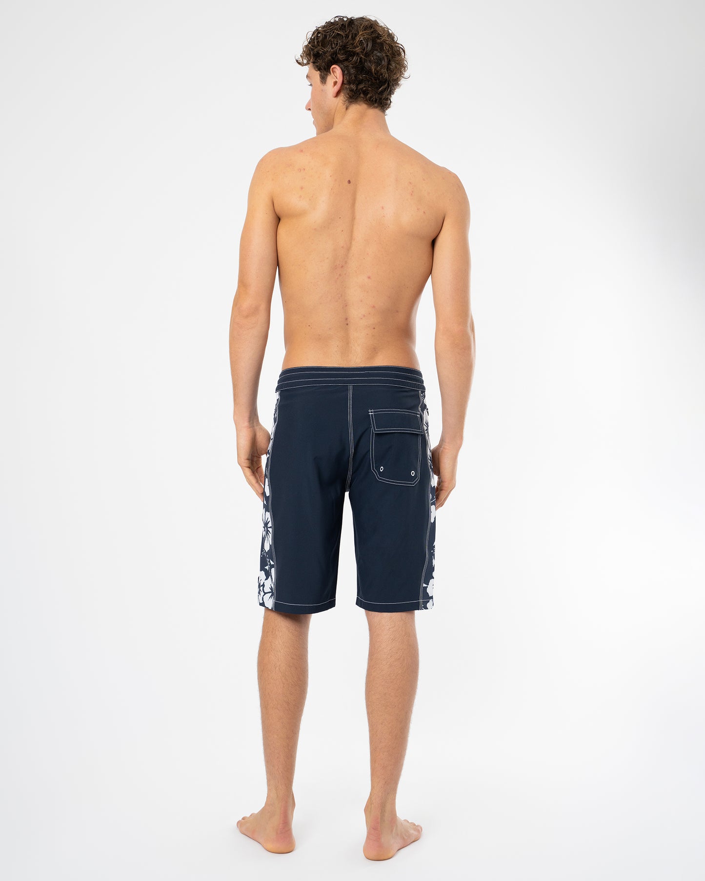 Mens Longline Boardrider Boardshort - Navy White