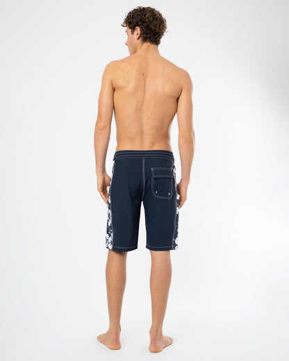 Mens Longline Boardrider Boardshort - Navy White