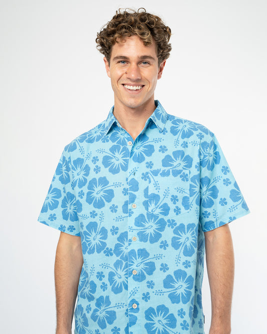 Mens Paradise SS Shirt - Malibu Mist