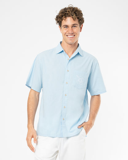 Mens Rinsed SS Shirt - Washed Ice