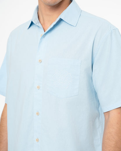 Mens Rinsed SS Shirt - Washed Ice