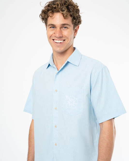 Mens Rinsed SS Shirt - Washed Ice
