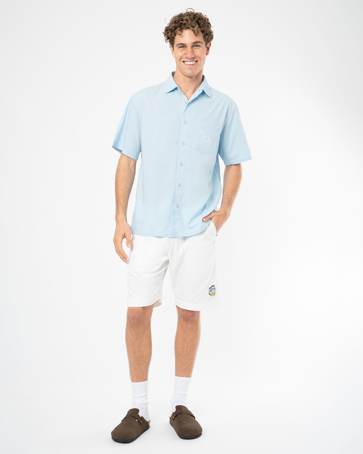 Mens Rinsed SS Shirt - Washed Ice