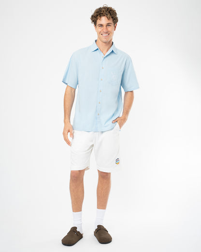 Mens Rinsed SS Shirt - Washed Ice