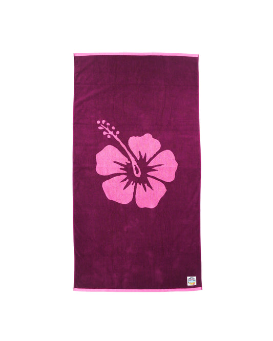 Hibiscus Beach Towel - Berry Lilac