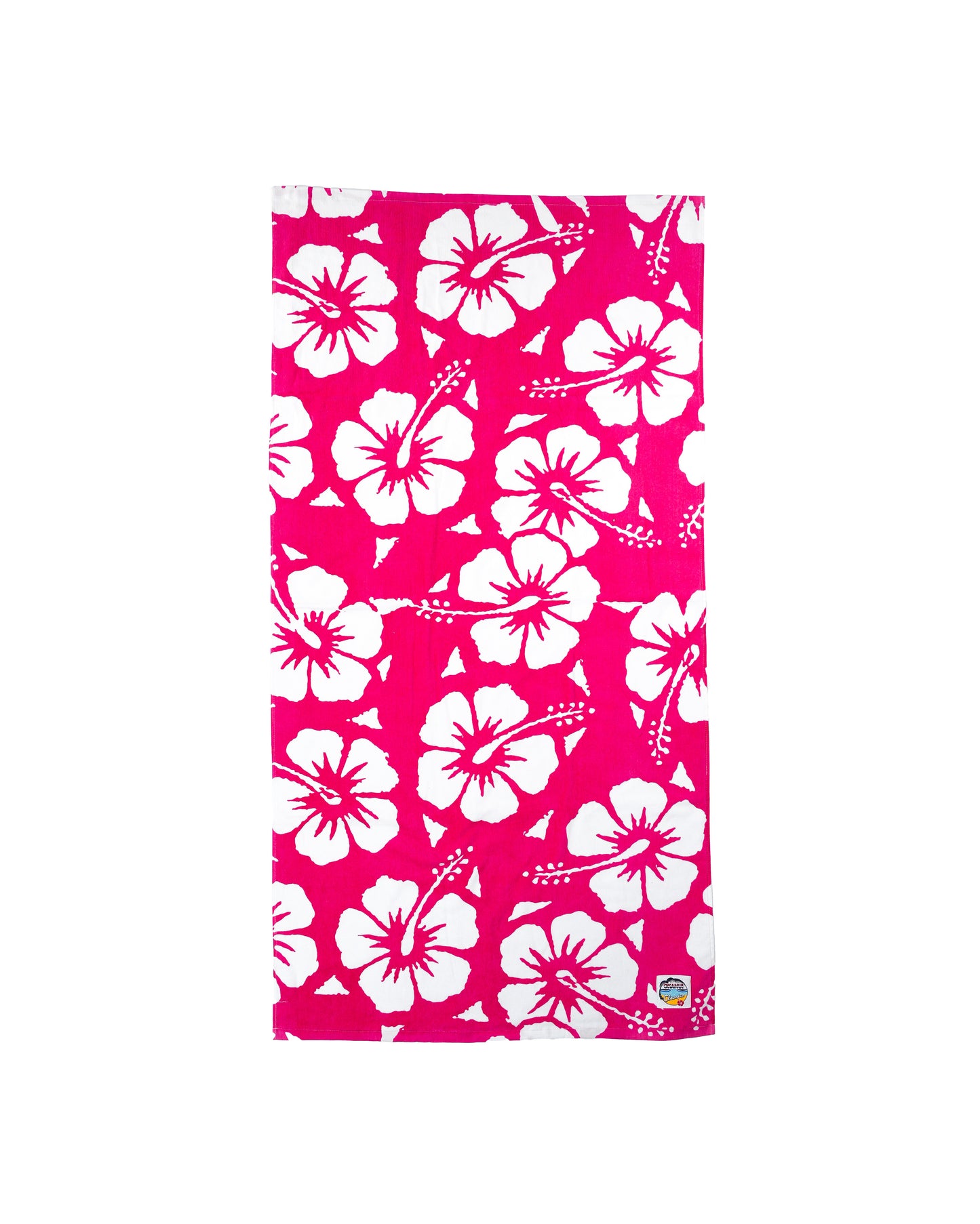 Beach Hibiscus Towel - Pink White