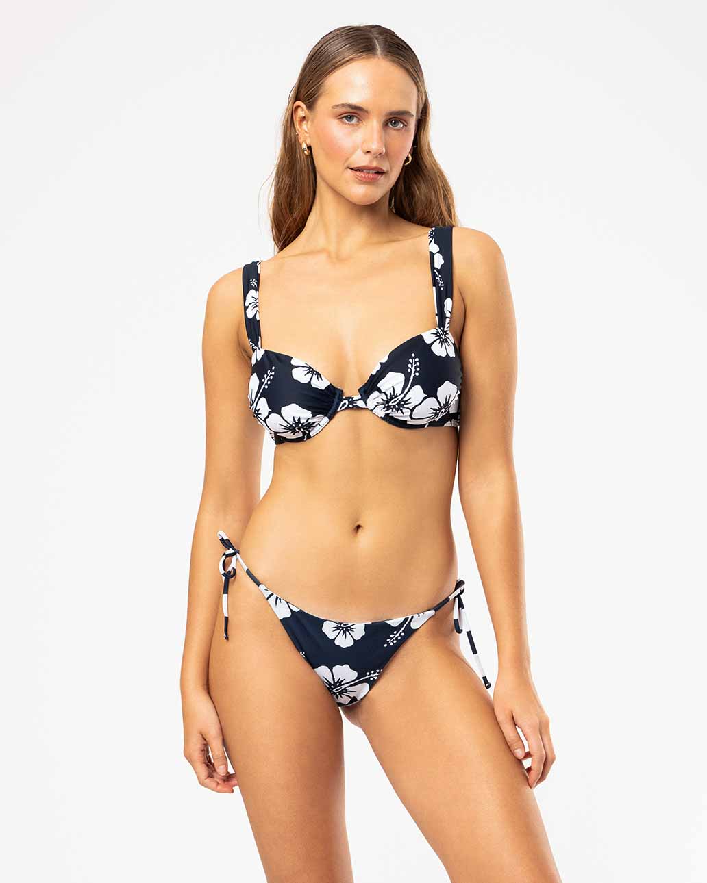Balconette Bikini Top - Hibiscus Navy