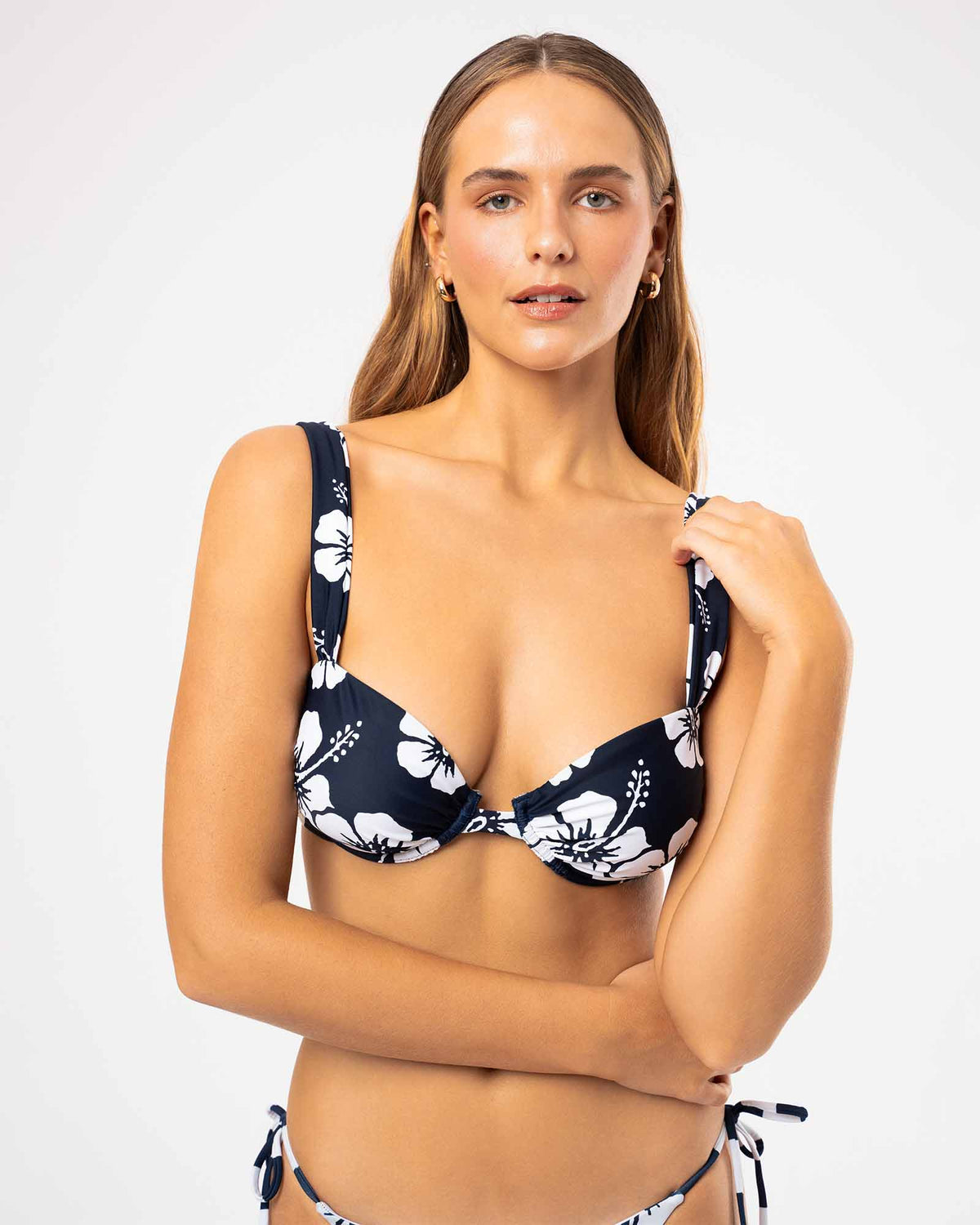 Balconette Bikini Top - Hibiscus Navy