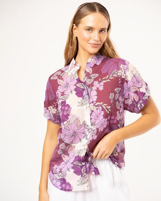 Dahlia SS Shirt - Berry Fields