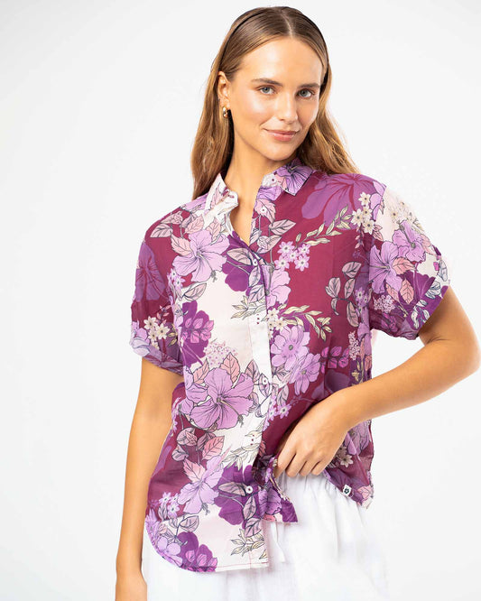 Dahlia SS Shirt - Berry Fields