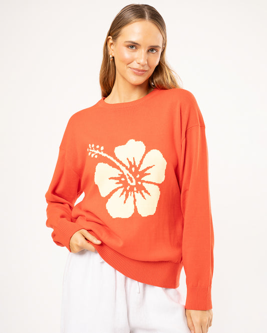 Common Knit Sweater - Flame Lemon