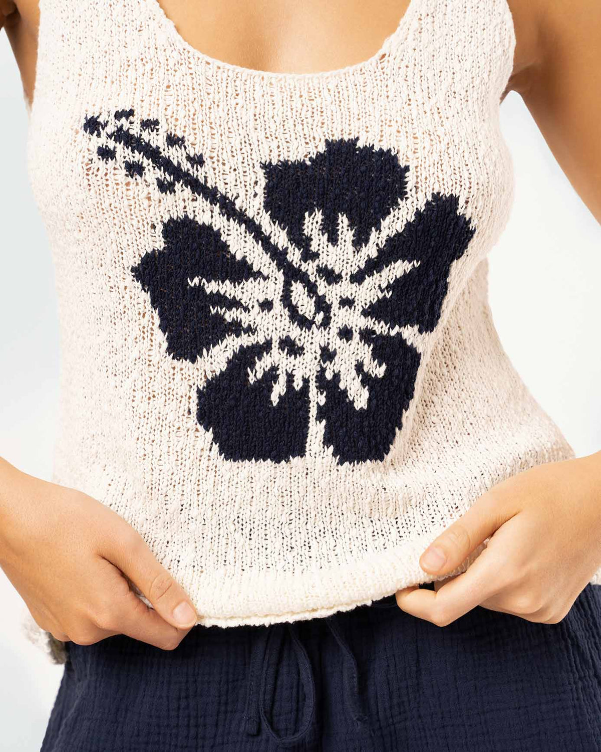 Lucky Knit Tank Top - White