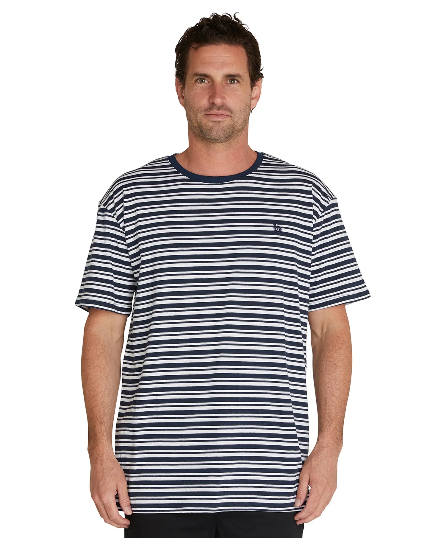 Mens - T-Shirt - Stripe Staple Tee - Navy