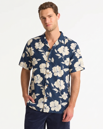 Aloha Shirt - Dalton Navy Stone