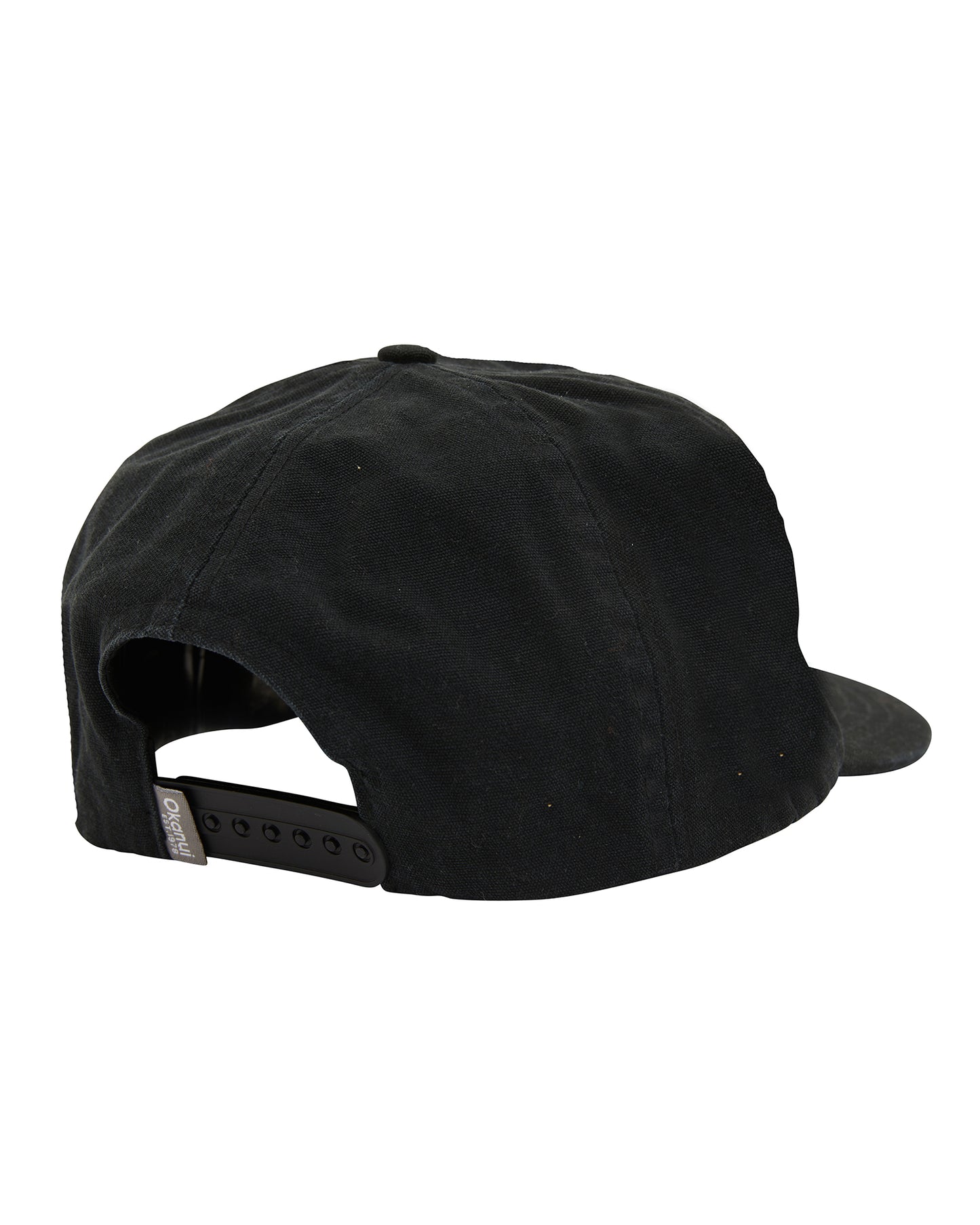 Back view of the Okanui Soundwave Snapback Trucker Cap in Black Color