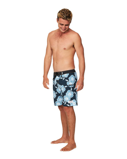 Mens - Boardrider Boardshort - Way Back when - Black Sky