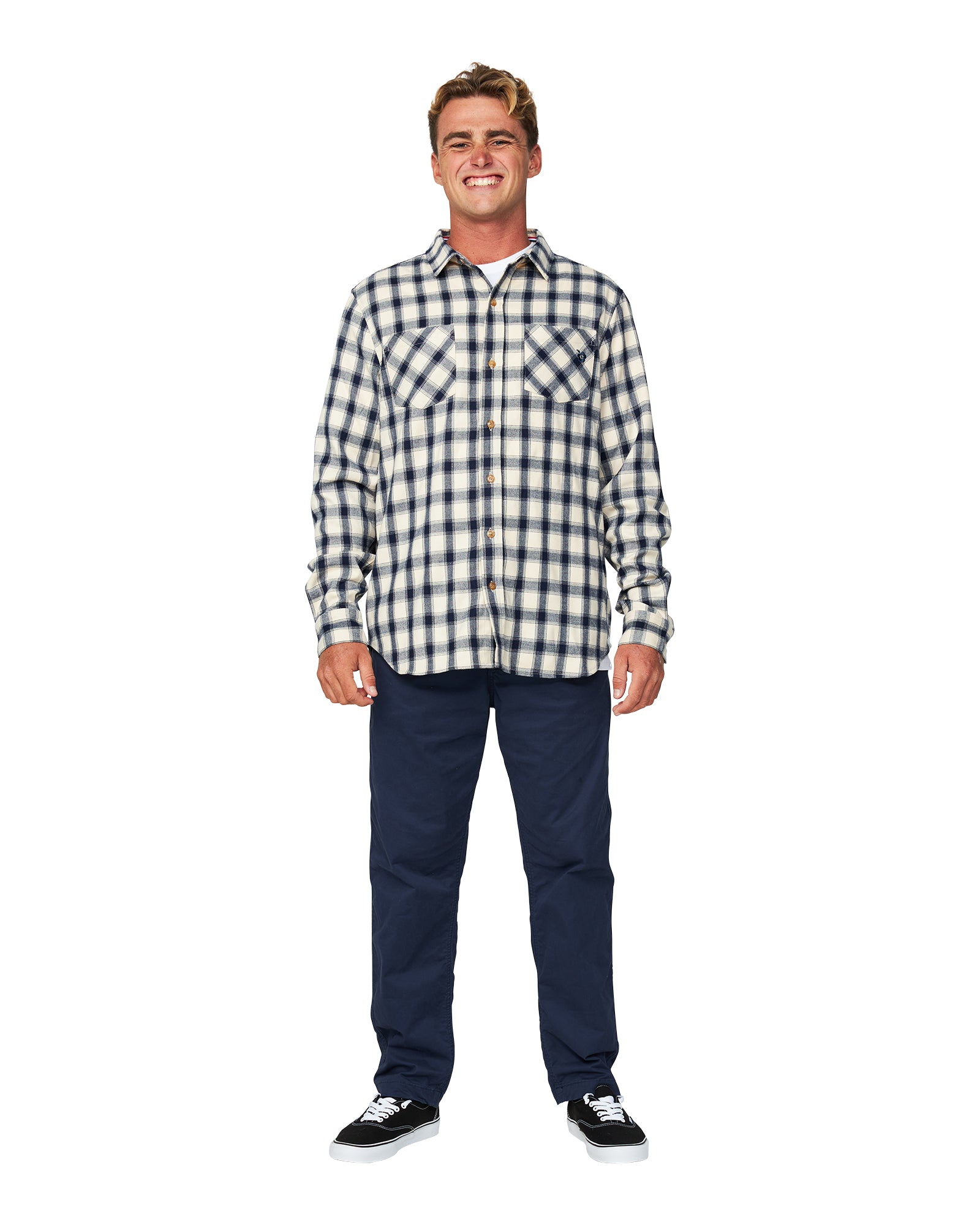 Mens - Long Sleeve Shirt - Flannel - Hiker - Stone Navy