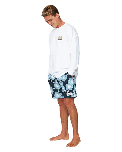 Mens - Long Sleeve T-Shirt - Double Barrel - White