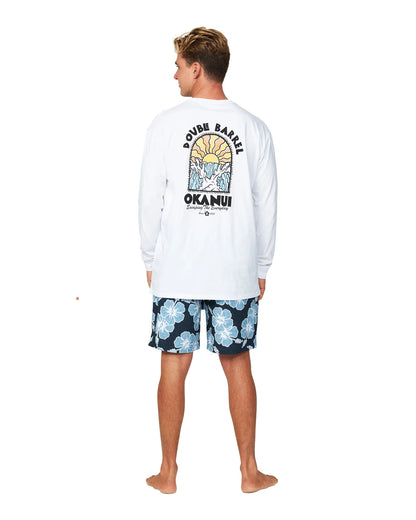 Mens - Long Sleeve T-Shirt - Double Barrel - White