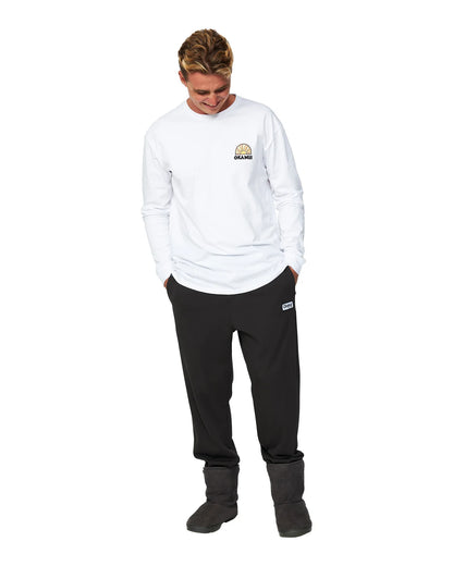Mens - Long Sleeve T-Shirt - Double Barrel - White