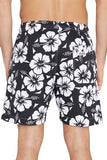 Mens - Classic Short Shorts - Hibiscus Black - Australian Made