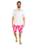 Mens - Classic Shorts - Hibiscus Glow Pink - Australian Made