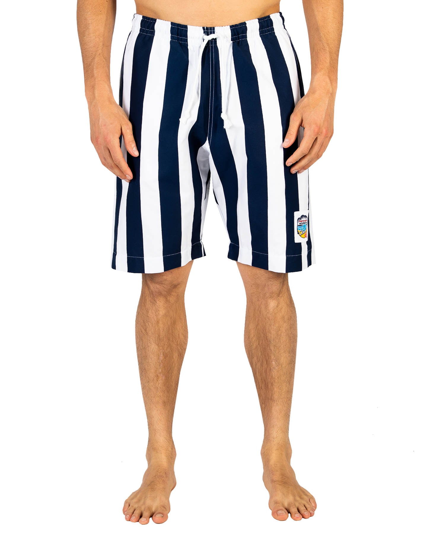Mens - Classic Shorts - Stripe Navy - Australian Made