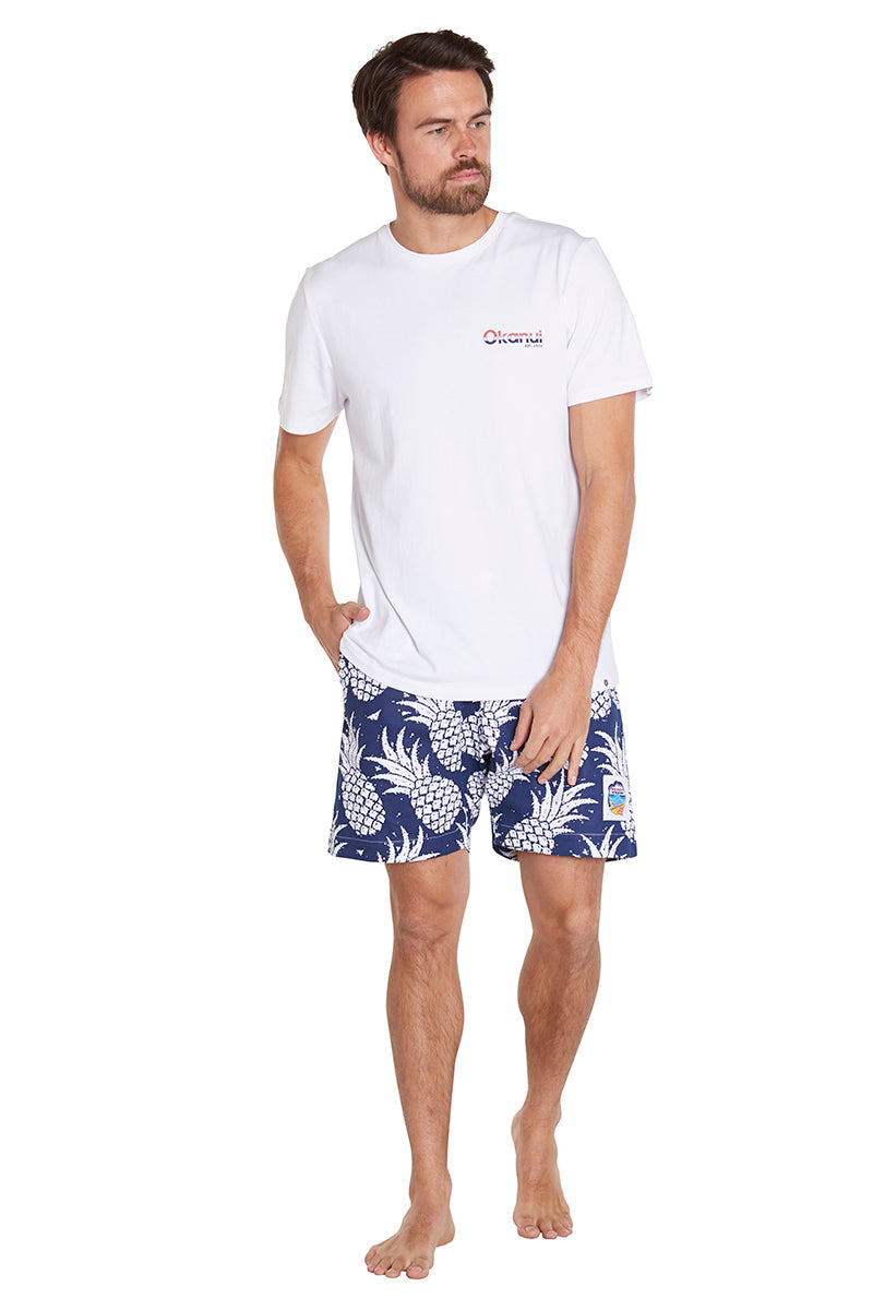 Mens - Classic Short Shorts - Pineapples Navy